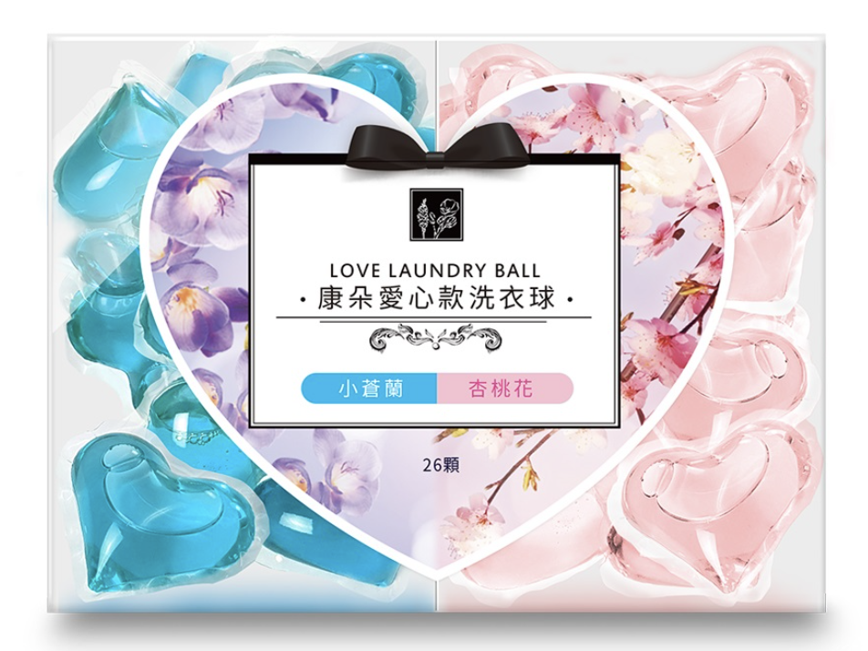 小蒼蘭與杏桃花愛心款洗衣球